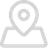 Outline of a map location pin icon on a dark background.
