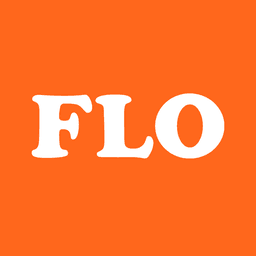 White text 'FLO' on a solid orange background, representing a brand logo.